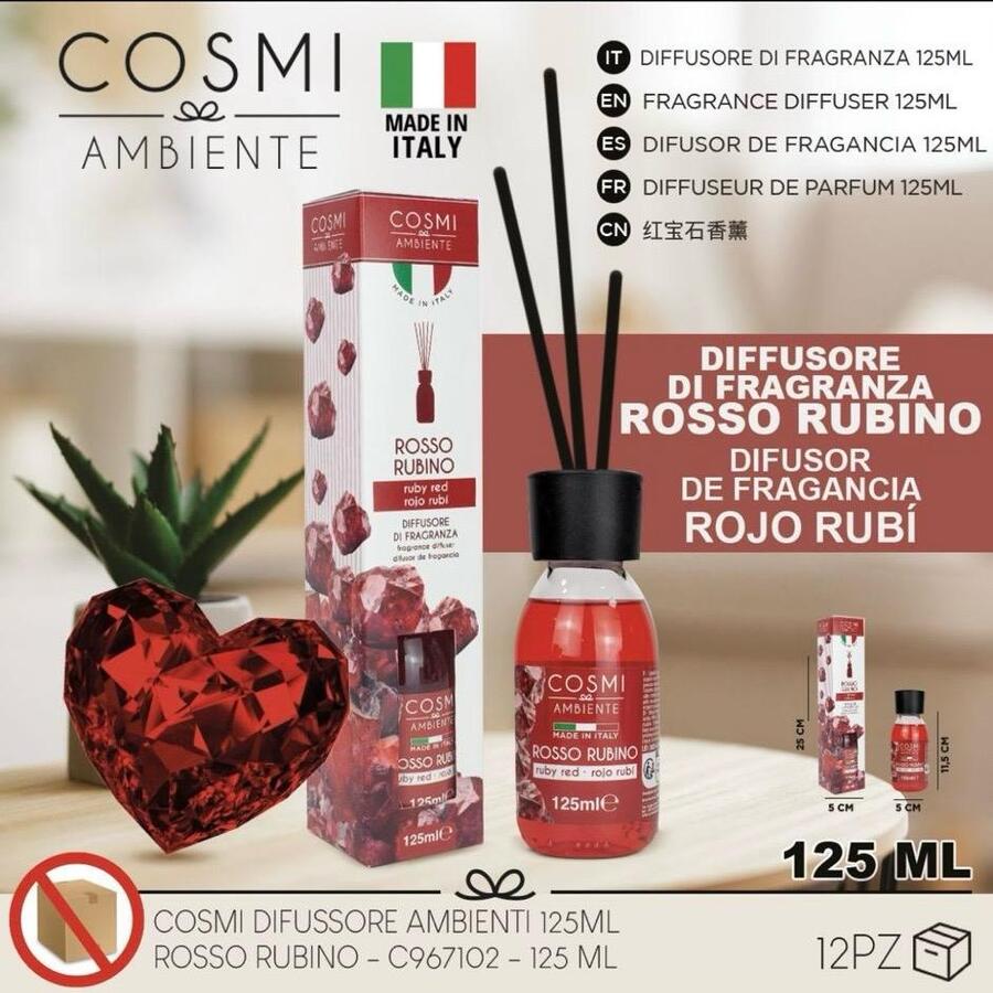COSMI DIFFUSORE DI FRAGANZA DA 125 ml
 [Quantità minima per ordine è di 12 pezzi]