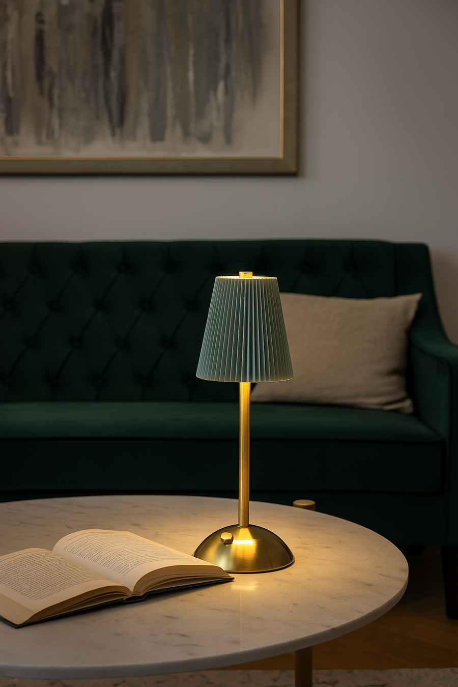 L'Oca Nera - Natale 2025 "Romantica Atmosfera" Lampada da tavolo led, usb, Verde