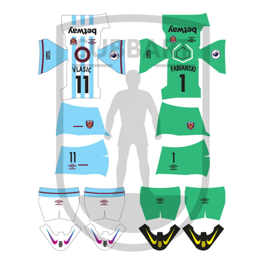 DECALS WEST HAM 2 MAGLIA 2021-22