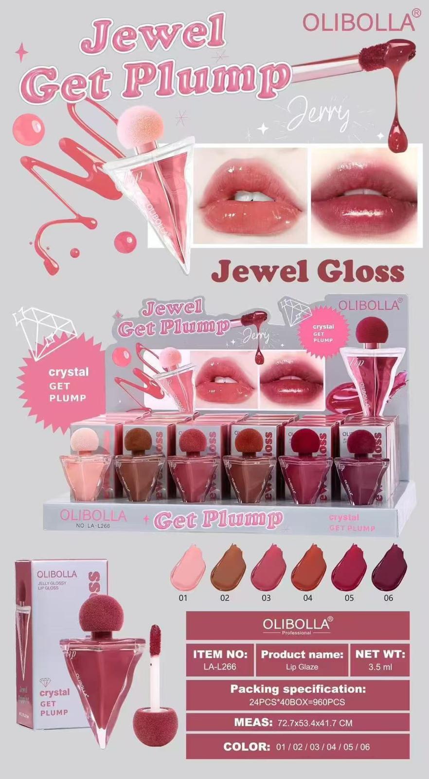 OLIBOLLA JEWEL GLOSS PLUMP
 [Conf.da 24 pezzi]