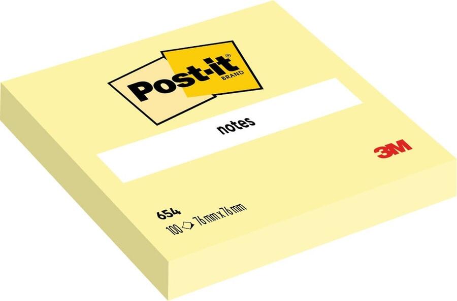 CONFEZIONE 12 BLOCCHI POST-IT 654 Giallo Canary – 76x76mm – 100 fogli