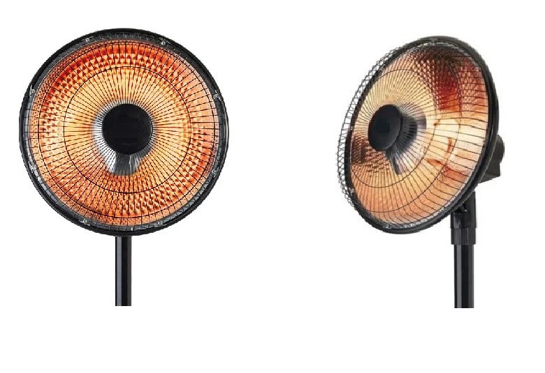 Stufa Piantana a Carbonio 900W Bianco o Nero Oscillante 2 Livelli pavimento gira
