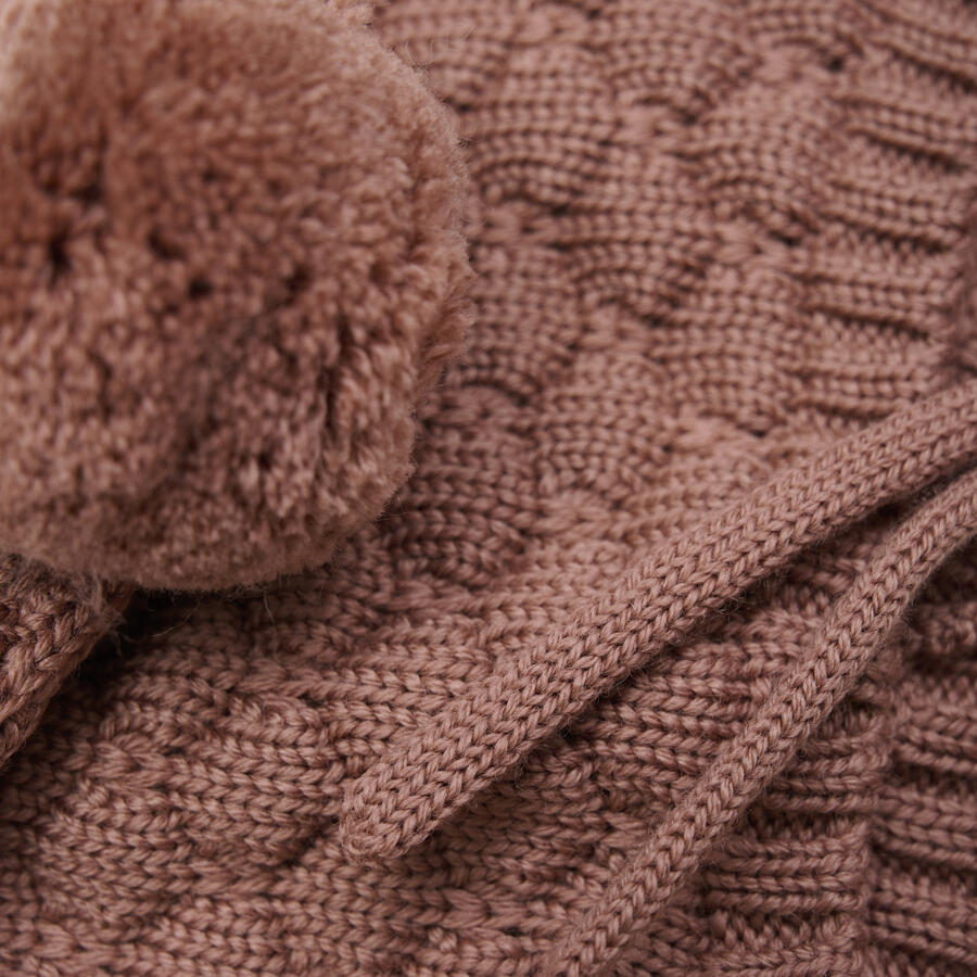 Berretto in Lana Merino con Pompom - Burlwood | Morbido e Naturale