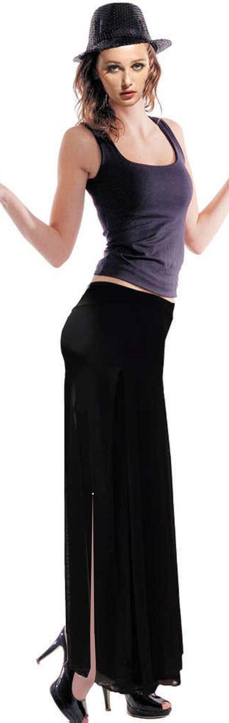 Pantaloni in maglina doppiati con tulle taglia SM 1-0016A aperto dai lati