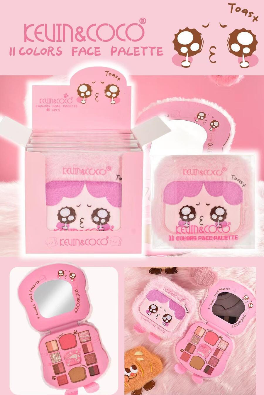 KEVIN & COCO FACE PALETTE 11 COLORI TOAST [Conf.da 6 pezzi]