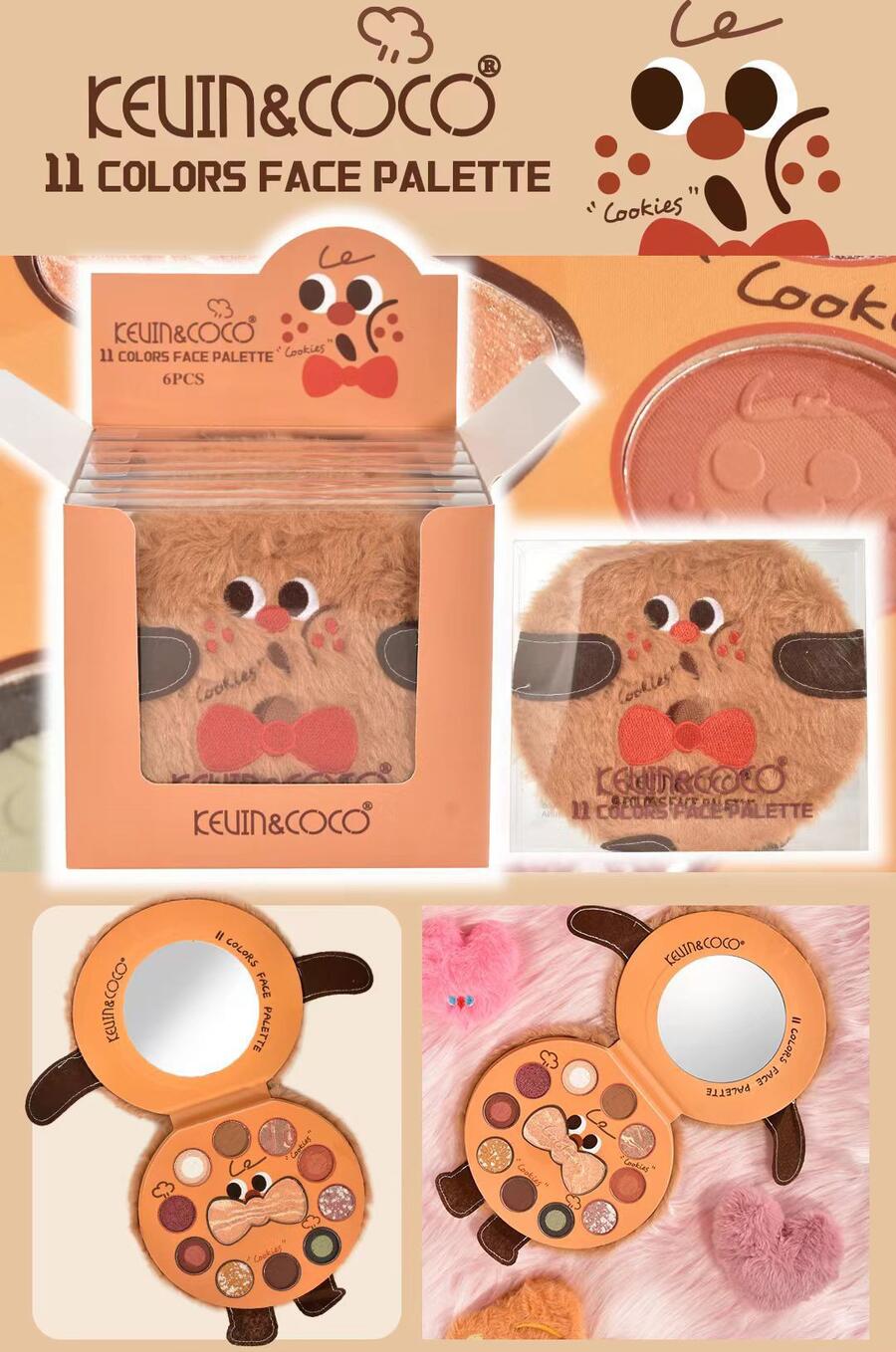 KEVIN & COCO 11 COLOR FACE PALETTE COOKIES
 [Conf.da 6 pezzi]