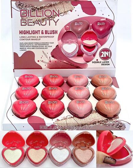 BILLIONE BEAUTY HIGHLIGHT & BLUSH 2 IN 1 
 [Conf.da 12 pezzi]