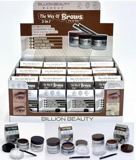 BILLION BEAUTY THE WAY OF BROWS FIX & GEL 2 IN 1
 [Conf.da 12 pezzi]