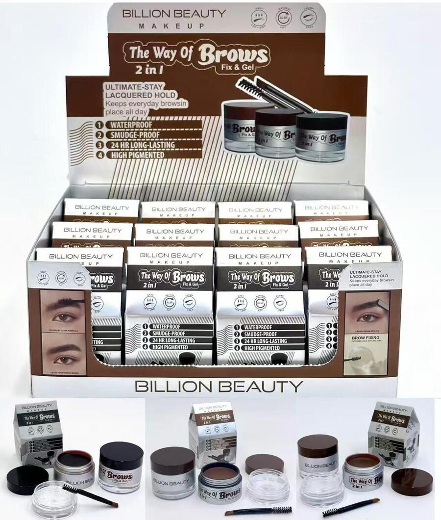 BILLION BEAUTY THE WAY OF BROWS FIX & GEL 2 IN 1
 [Conf.da 12 pezzi]