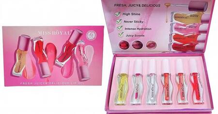 MISS ROYAL FRESH JUICY & DELICIOUS LIP OIL SET DA 6 PEZZI
 [Conf.da 3 set]