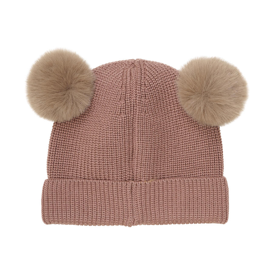 Berretto in Lana Merino con Doppio Pompom – Burlwood | HUTTEliHUT