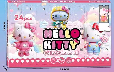 CALENDARIO DELL'AVVENTO HELLO KITTY mis.36,7x23,2x2,9 cm
 [Quantità minima per ordine è di 6 pezzi]