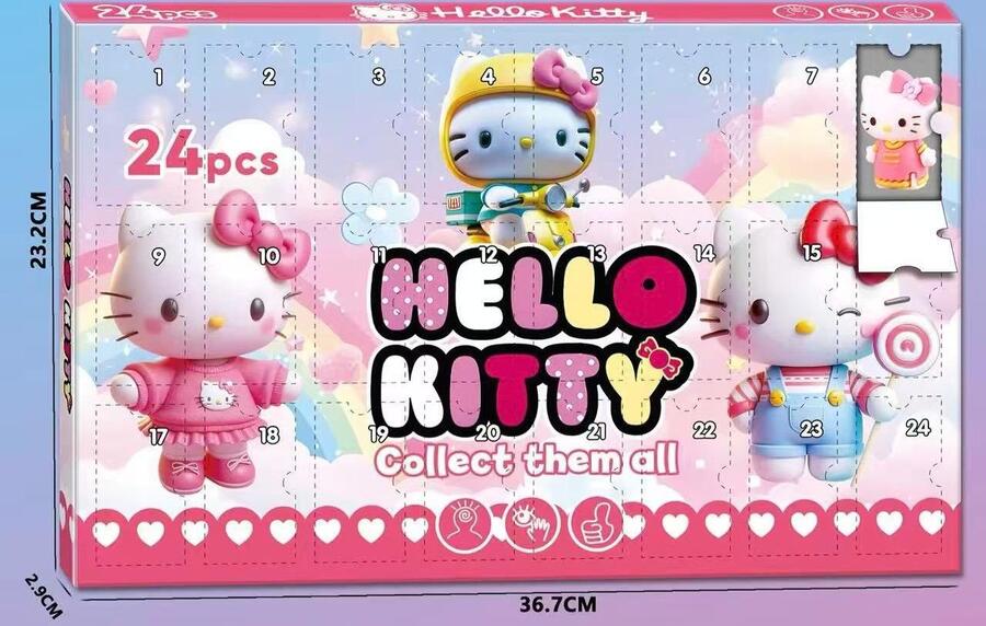 CALENDARIO DELL'AVVENTO HELLO KITTY mis.36,7x23,2x2,9 cm
 [Quantità minima per ordine è di 6 pezzi]