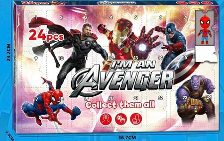 CALENDARIO DELL'AVVENTO AVENGER mis.36,7x23,2x2,9 cm
 [Quantità minima per ordine è di 6 pezzi]