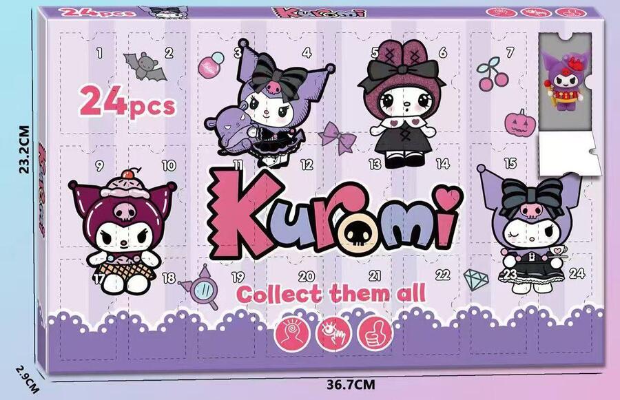 CALENDARIO DELL'AVVENTO KUROMI mis.36,7x23,2x2,9 cm
 [Quantità minima per ordine è di 6 pezzi]