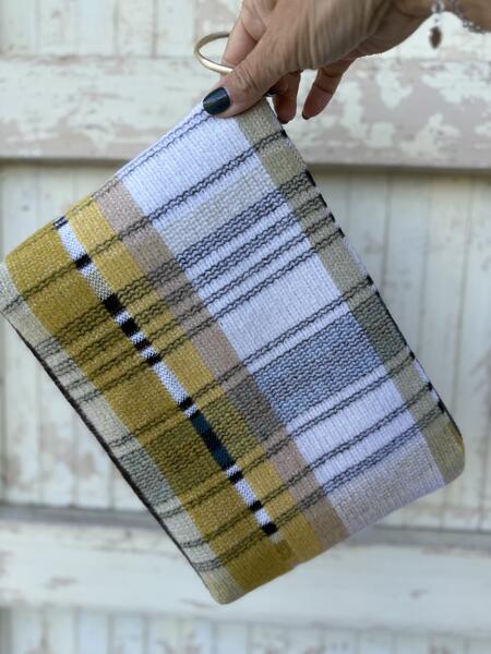 Clutch giallo e marrone