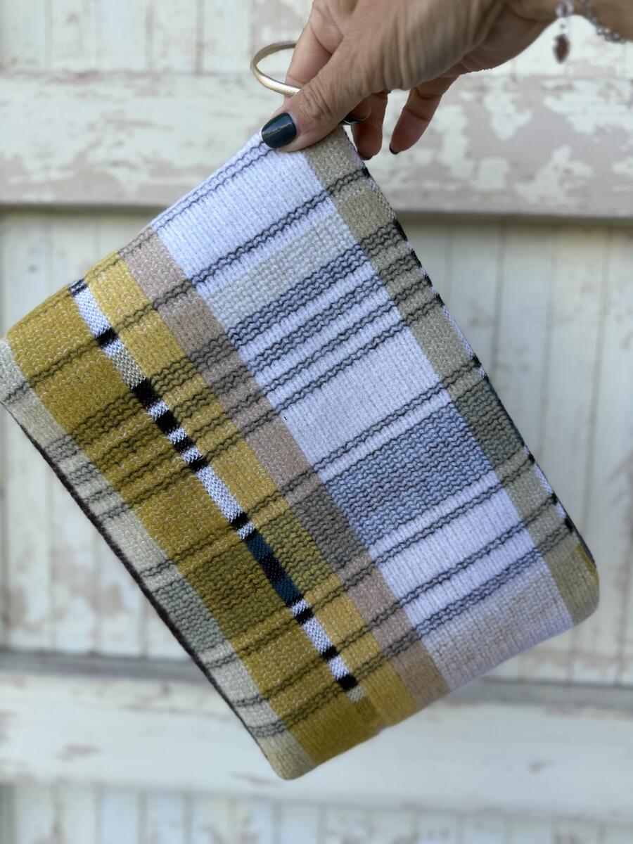Clutch giallo e marrone