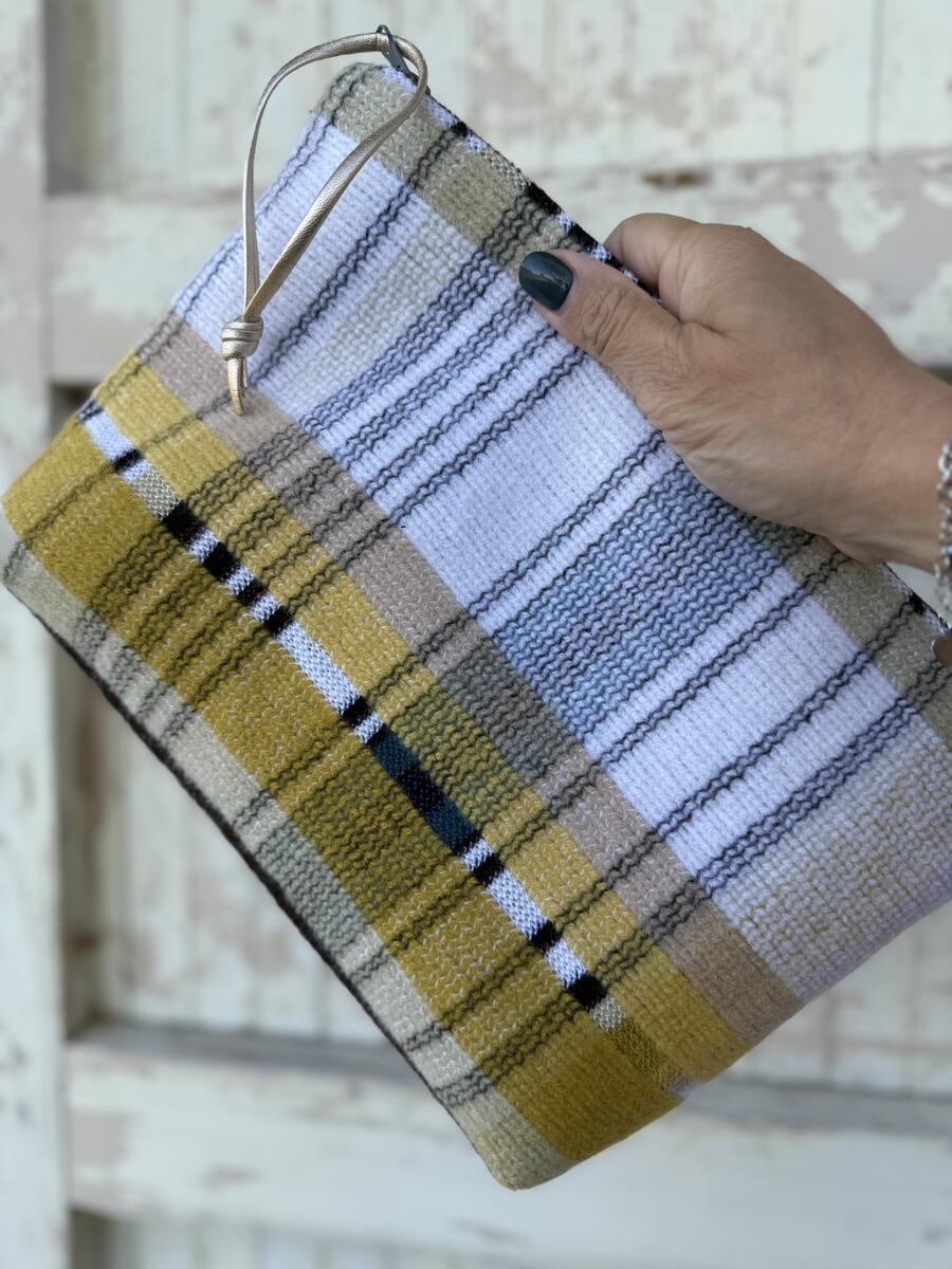 Clutch giallo e marrone