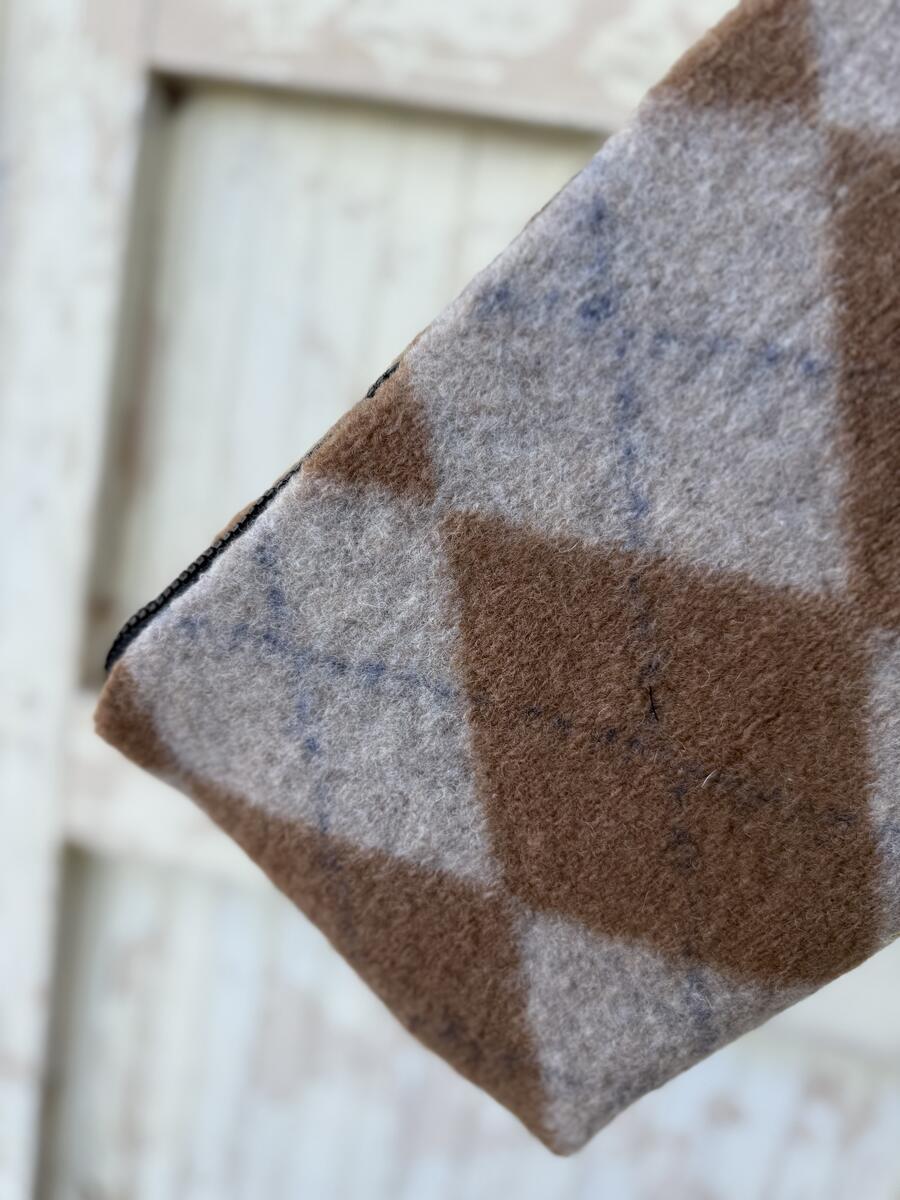 Clutch rombi marrone e beige
