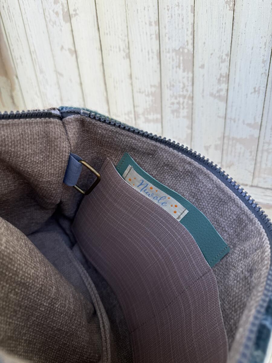 Clutch ottanio beige azzurro 
