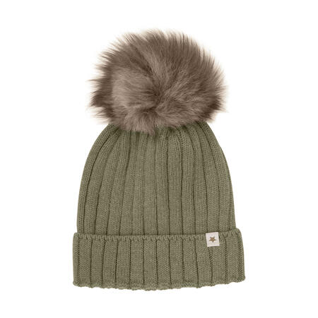 Berretto in maglia con pompom in alpaca – HUTTEliHUT Beetle