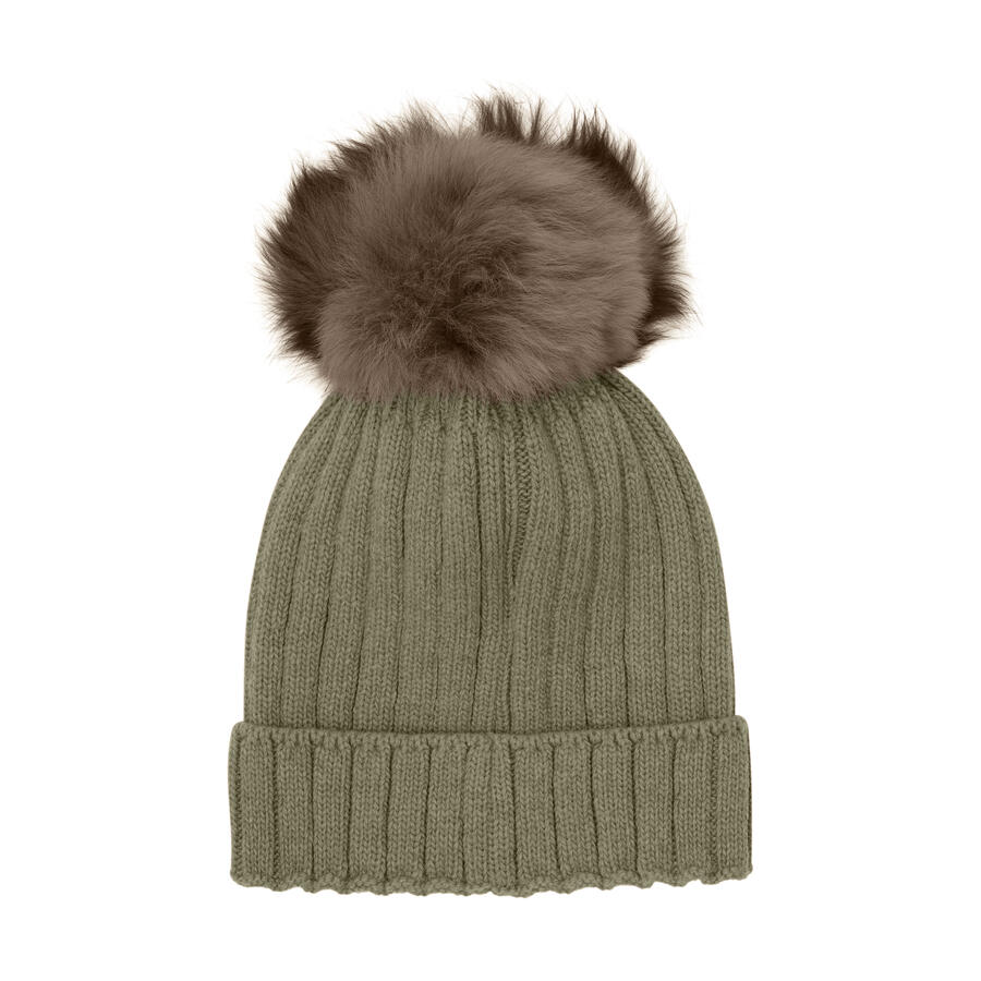 Berretto in maglia con pompom in alpaca – HUTTEliHUT Beetle