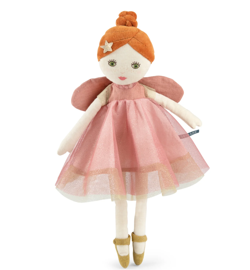 Fata in stoffa color rosa, Viviane - MOULIN ROTY, collezione "La Fée"