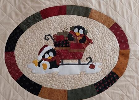 Cartamodello scaldotto Baby Penguins con slitta