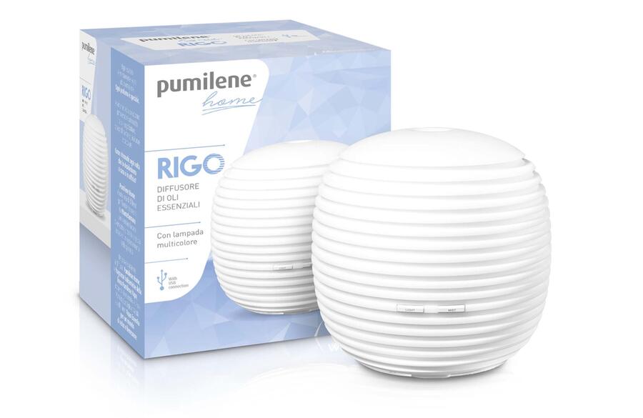 Pumilene RIGO Home Diffusore Di Olii Essenziali a Ultrasuoni con lampada Cromoterapia