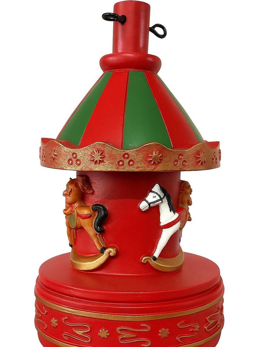 Base Supporto Albero di Natale La Giostra Natalizia con Cavallucci Realistico, Resistente, Addobbo Festivo Attacco Universale Misura 20x20x32.5