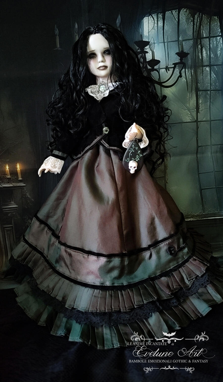 Selviana  - Bambola in porcellana goth creepy