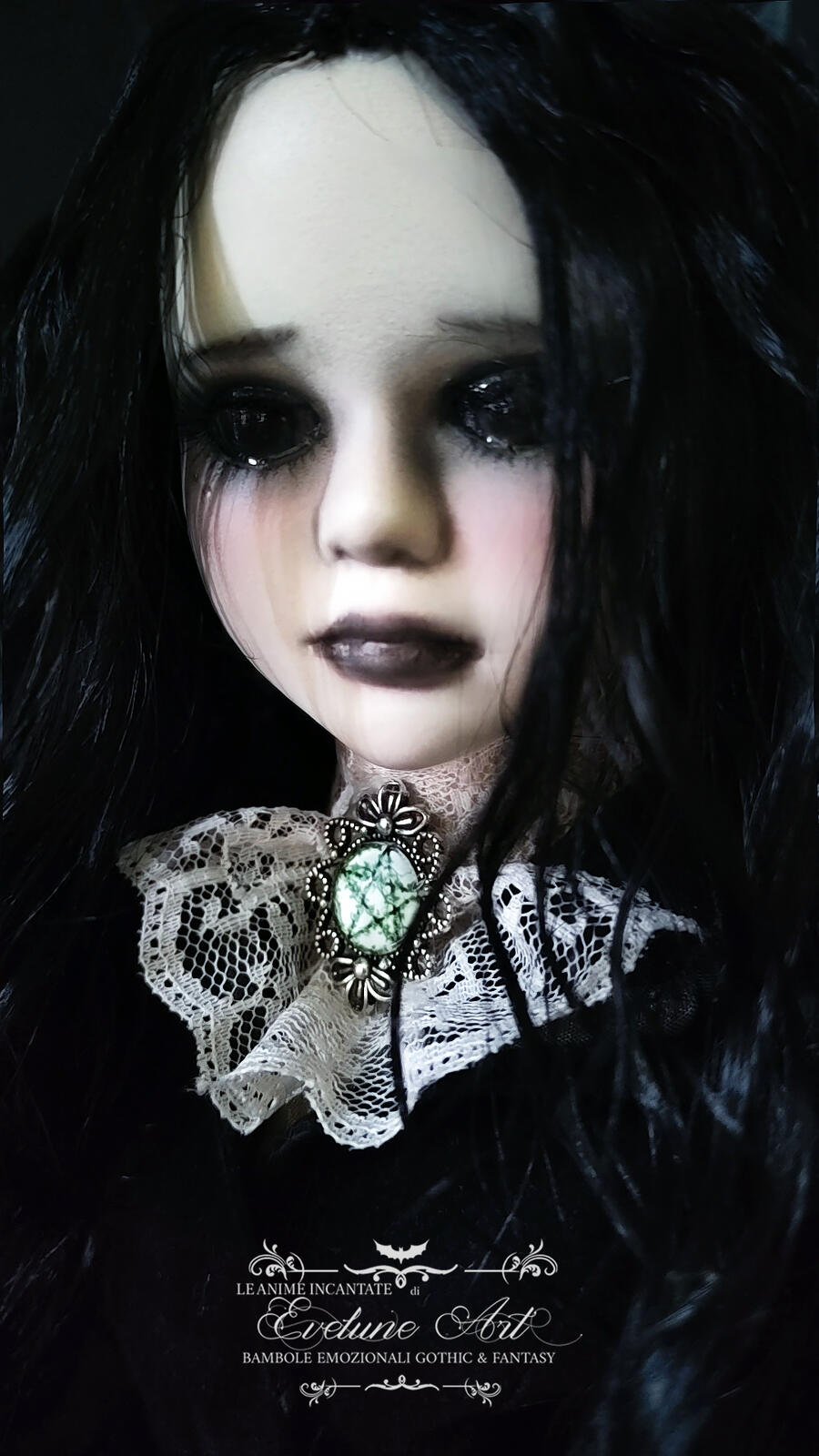 Selviana  - Bambola in porcellana goth creepy