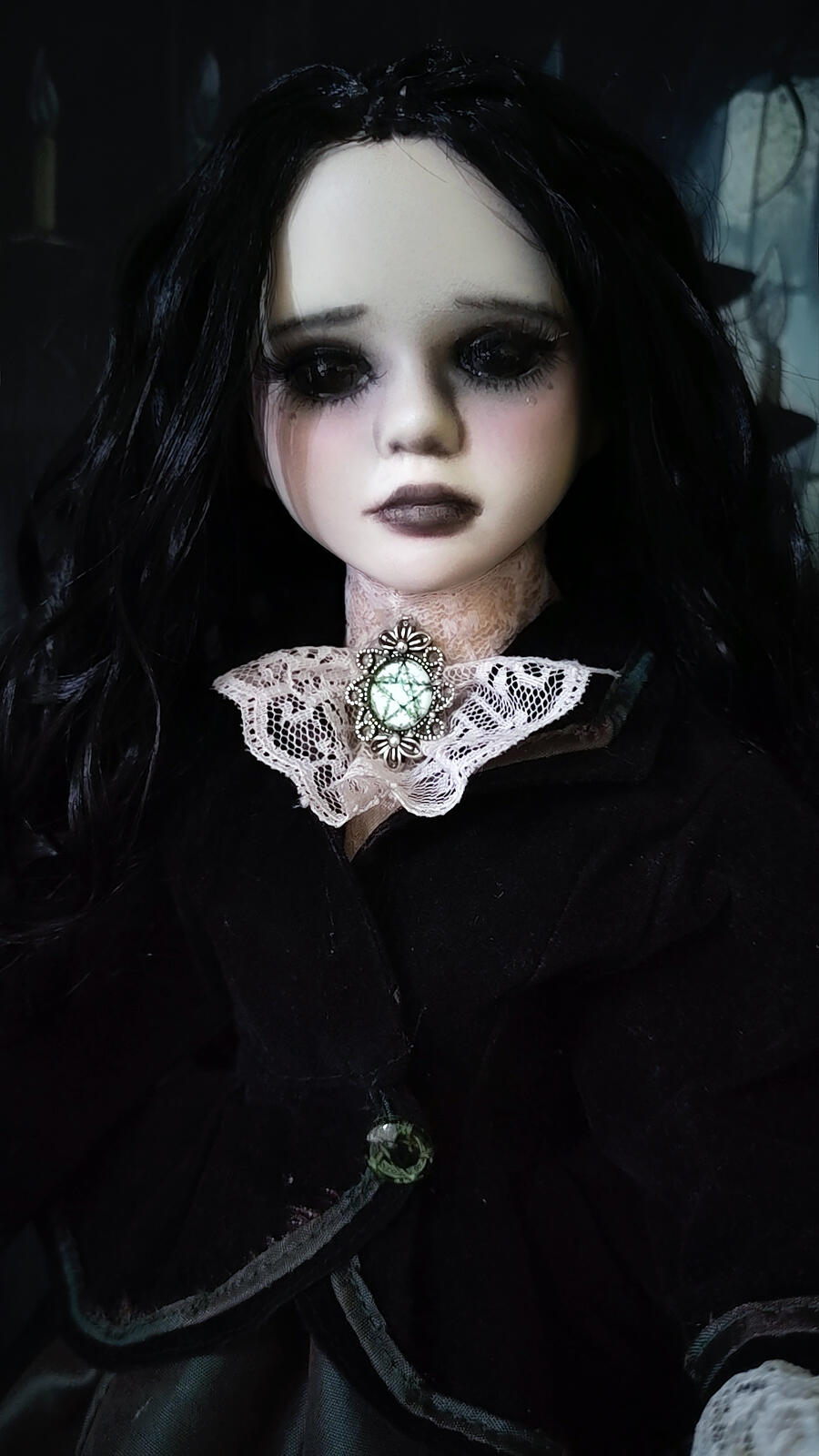 Selviana  - Bambola in porcellana goth creepy