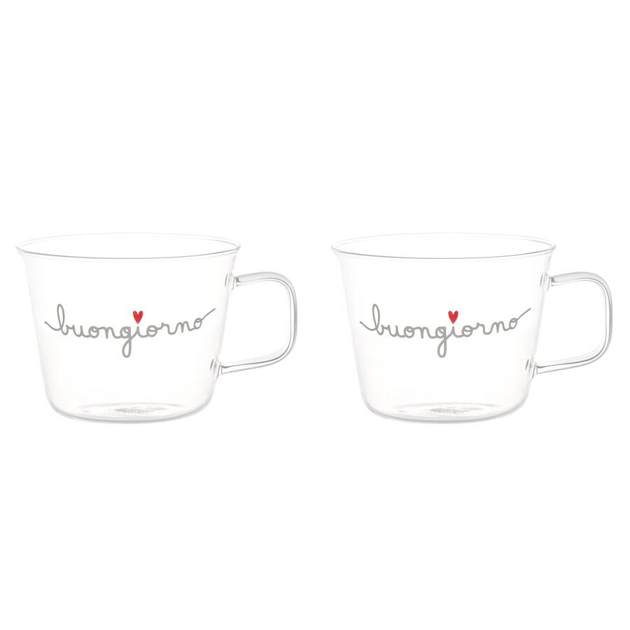Simply Day - Set 2 tazze colazione Buongiorno Cuore Rosso