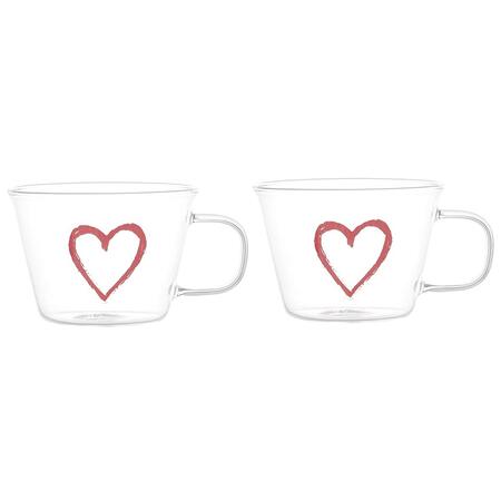 Simply Day - Set 2 tazze colazione Graffiti Rosso