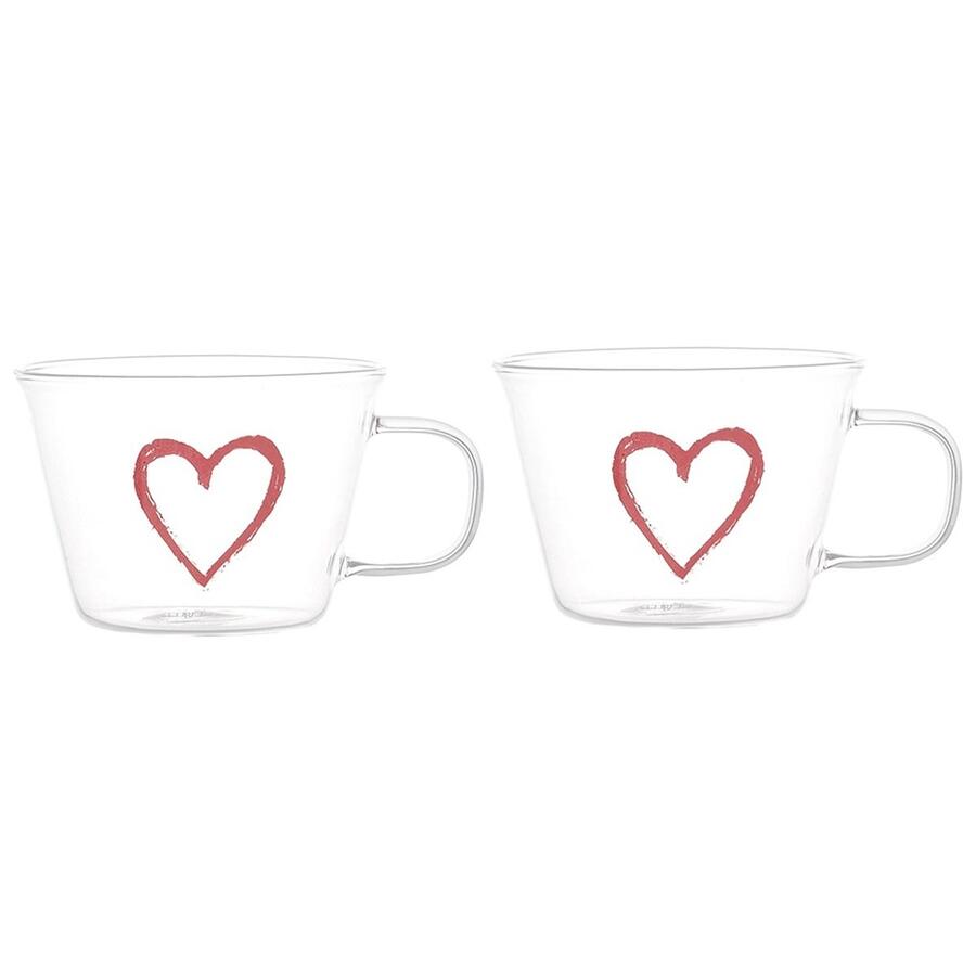 Simply Day - Set 2 tazze colazione Graffiti Rosso