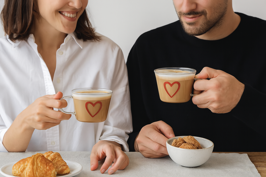 Simply Day - Set 2 tazze colazione Graffiti Rosso