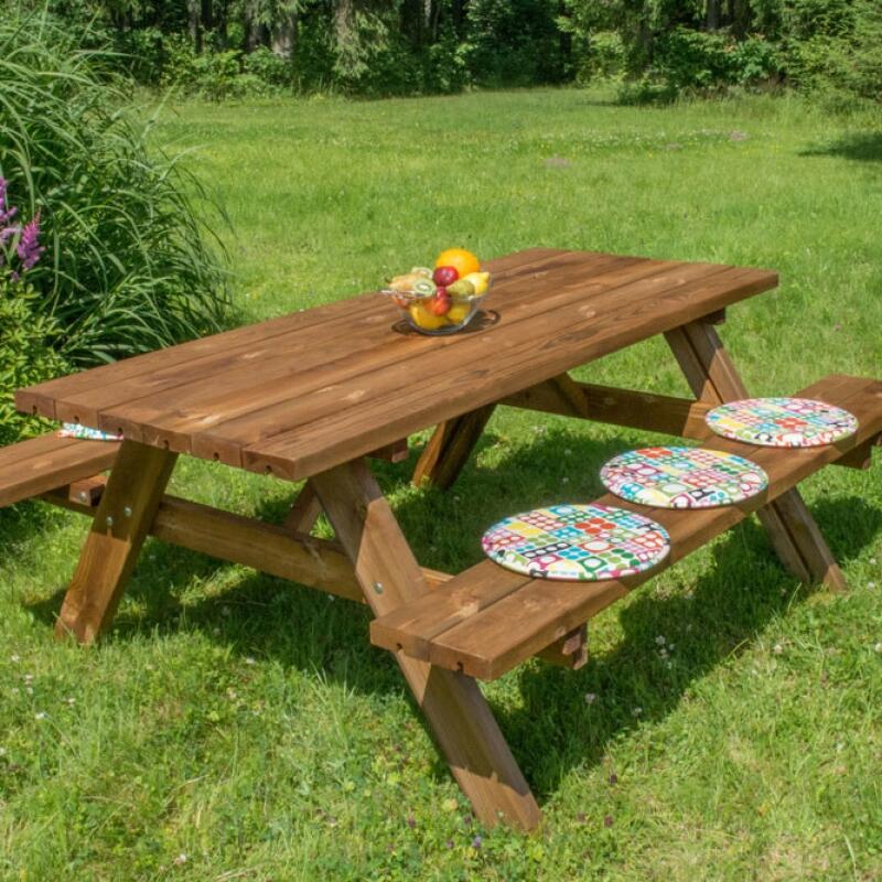 Tavolo da picnic in legno modello PICNIC OASI 177x154x74 cm