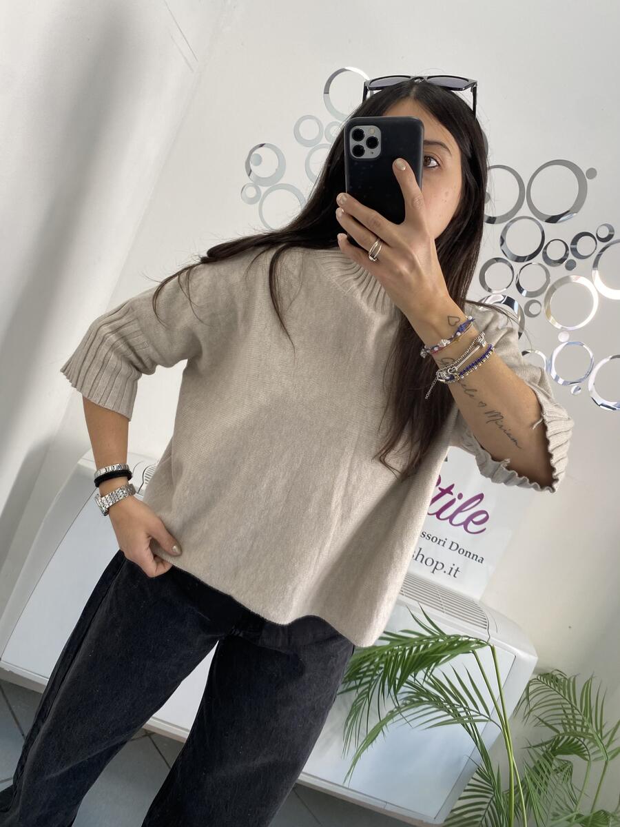 NOVITÀ Pull mezzo collo manica a 3/4