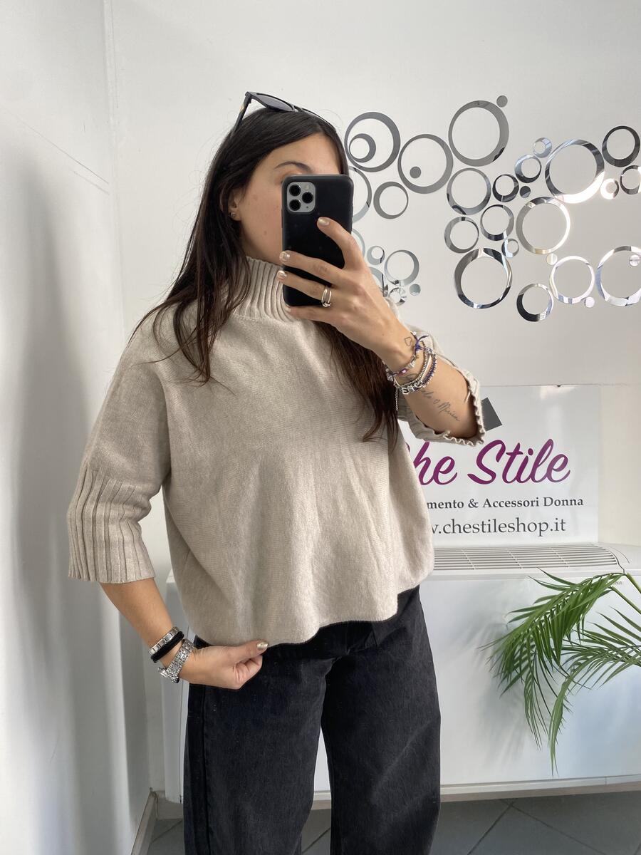 NOVITÀ Pull mezzo collo manica a 3/4