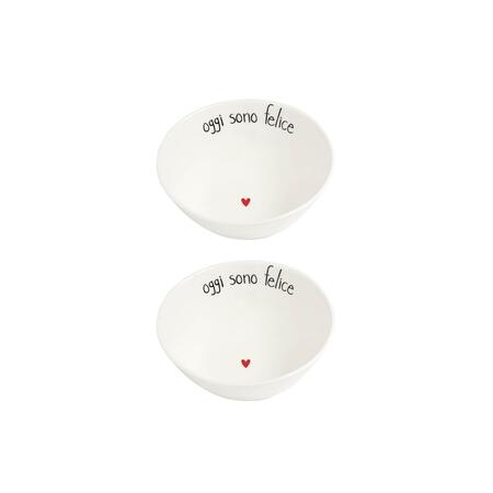 Simply Day - Set 2 Coppette in gres Oggi sono felice