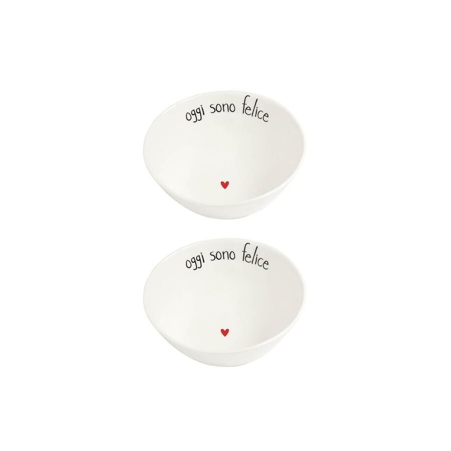 Simply Day - Set 2 Coppette in gres Oggi sono felice