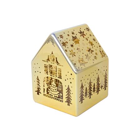 Wald - Natale 2025 - Casetta Vetro con led Oro