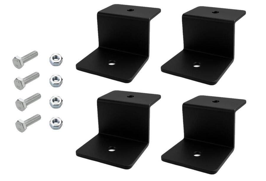 Set di 4 Staffe di Fissaggio a Parete per Gettoniera – Alluminio Nero con Tasselli Inclusi