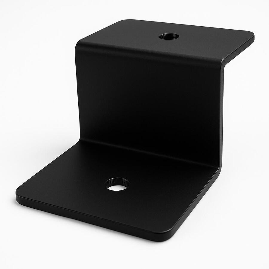 Set di 4 Staffe di Fissaggio a Parete per Gettoniera – Alluminio Nero con Tasselli Inclusi