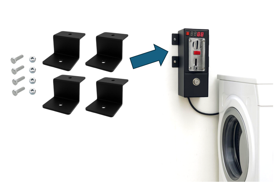 Set di 4 Staffe di Fissaggio a Parete per Gettoniera – Alluminio Nero con Tasselli Inclusi