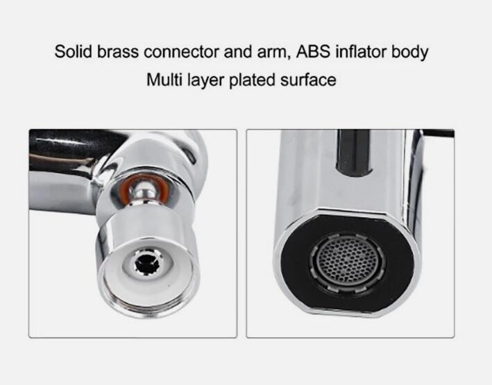 PROLUNGA ESTENSORE PER RUBINETTO DA CUCINA LAVANDINO BAGNO CASCATA 4 IN 1 GIREVOLE 360° CON 2 ADATTATORI E CHIAVE