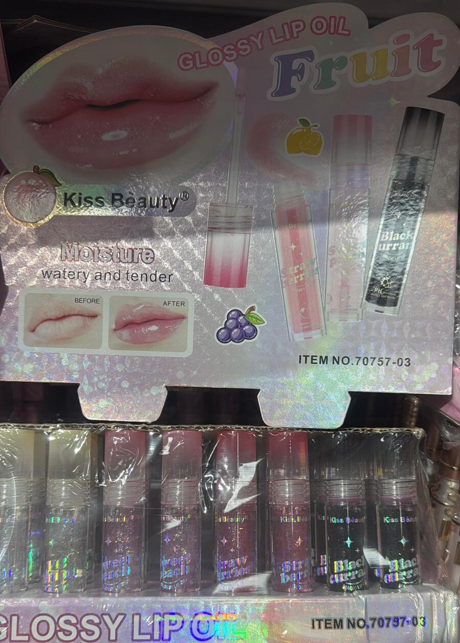 KISS BEAUTY GLOSSY LIP OIL FRUIT
 [ Conf.da 24 pezzi ]