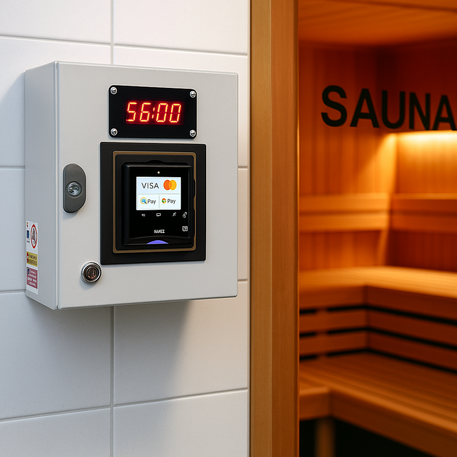Dispositivo Contactless per Sauna con POS Nayax – Controllo Automatico a Tempo fino a 3500W