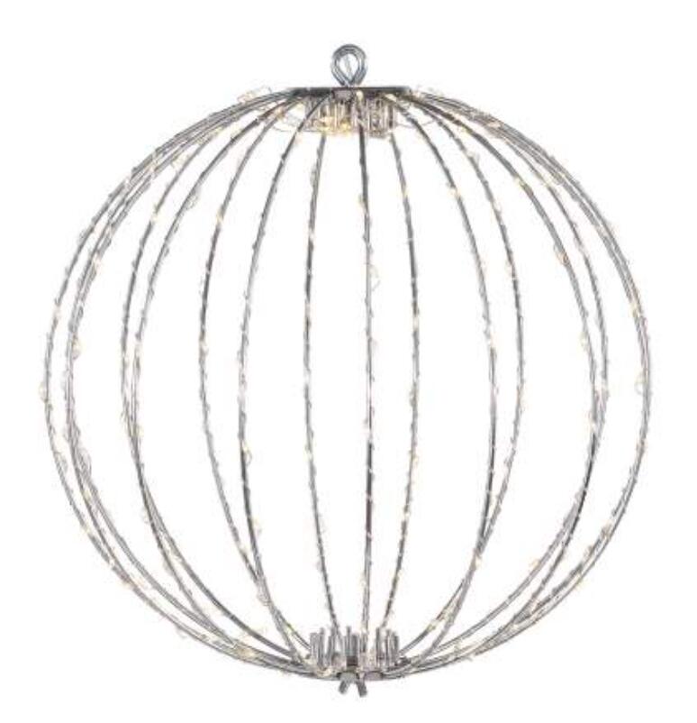PALLA LUMINOSA A LED BIANCO CALDO DA APPENDERE CON ANIMA IN METALLO MISURA 30 / 40 / 50CM CAVO 5 METRI PER ESTERNO ED INTERNO 